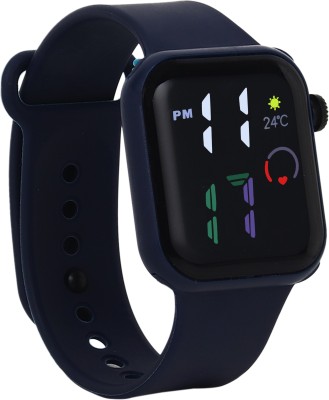 MVS Multicolor Digital Digit LED Square Boys Watches (Not Smartwatch) Smartwatch(Blue Strap, M)