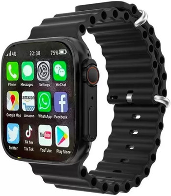 Ghostcreation T800 Android Smart Watch2 Men 4G Network BT Call GPS T800 Ultra Smartwatch(BLACK Strap, Free Size)