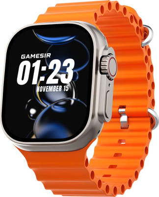 Wrixty Ultra T800 Trending Bluetooth Caliing, Fitness, Health, Ai, NFC Touch screen Smartwatch(Orange Strap, Standard Size)