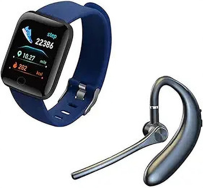 Rhobos Combo C756 D116 Smart Watch & Wireless Headset with Rotatable Earphone Smartwatch(Multicolor Strap, Free Size)