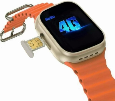 Qexle S8 Ultra Honeycomb youtube,free-fire & SIM card 4G network Android System Smartwatch(Orange Strap, 49MM)