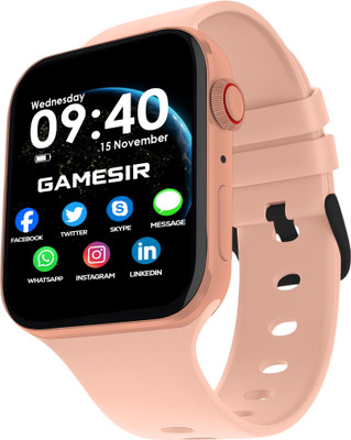 GameSir T-Storm Pink-A1 Full Screen Touch Watch Specially Made for Girl & Women Smartwatch(Pink Strap, 2.01 Inch Full Screen Display Notifications smartwatch)