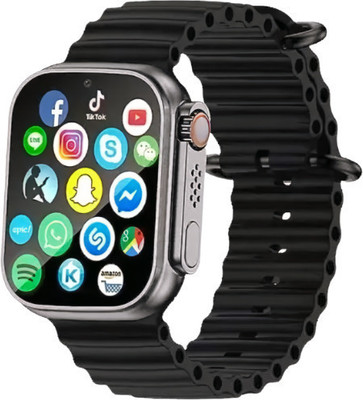TEXOVICT T800 Ultra smart watch with WiFi GPS SIM card 4G S9 Smartwatch(Black Strap, Free Size)