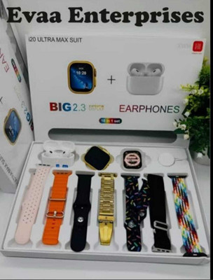 EVAAENTERPRISES Earbud + I20 Smartwatch with 7 Straps Smartwatch(Multicolor Strap, free)