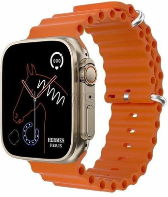 TechElectro T800 Ultra SmartWatch Dual Strap Full Screen Waterproof Touch Display Bluetooth Smartwatch(Orange Strap, Free Size)