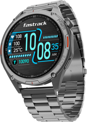 Fastrack Marvellous FX1-1.43''|Super AMOLED|3D Dynamic UI|SS Strap |Premium Fashion Men's Smartwatch(Silver Strap, Free Size)
