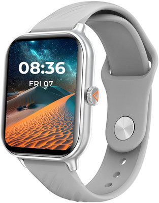 beatXP Unbound 1.96” AMOLED Bluetooth Calling Smartwatch(Ice Silver Strap, Free Size)
