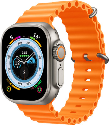 zentra mart T900 Ultra Smart Watch | Ocean Silicone Band | Bluetooth Calling/Fitness Tracker Smartwatch(orange Strap, 49mm infinite display with wireless charging)