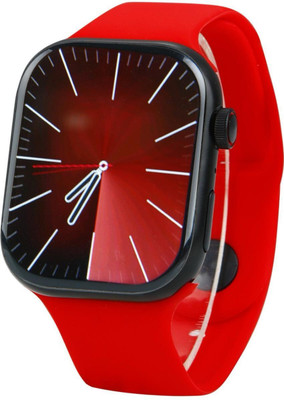 FORTUNATE S9 Max Multiple Watch Faces Health Monitoring Wireless Charging Notifications Smartwatch(Red Strap, Free Size)