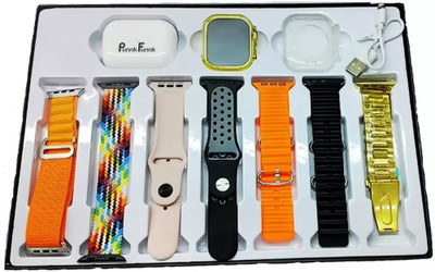 PunnkFunnk H20 AMAZING BOOM COMBO Touch Watch Golden with 6 Strap Extra and 1 TWS Smartwatch(Active Black Strap, Free Size)
