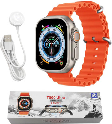 WRADER T800 Ultra Touchscreen Bluetooth Calling Smartwatch(Orange Strap, Freesize)