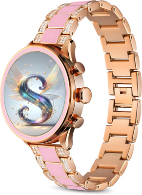 GameSir Gen 11 Round Stay Connected with YouTube, Facebook, and Insta Notifications Smartwatch(Rose Gold, Pink Strap, Free Size)