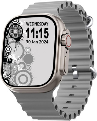 PunnkFunnk T800 ultra Series 8 smart watch with AI assistant, bluetooth calling and fitness Smartwatch(Grey Strap, 1.99 Inch Large Sunlight Proof Display)