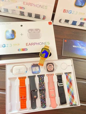 Gunjan Sales I20 AMAZING BOOM COMBO Touch Watch Golden with 6 Strap Extra and 1 TWS Smartwatch(Black Strap, Free Size)