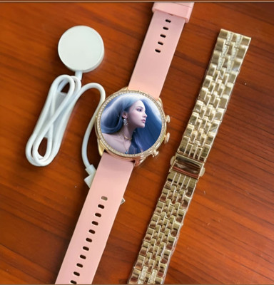 ATSK HUB Fitness Health Music Smartwatch: The Next Generation of women- Smartwatch(Pink, Golden Strap, Free)