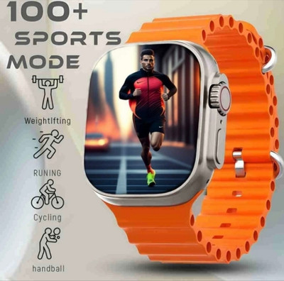 Pushkar Traders T800 Ultra Smartwatch Pro – Bluetooth Call, AMOLEd, Series 9 2025 Edition Smartwatch(ORANGE Strap, FREE SIZE)