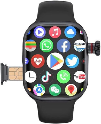 SEHUB CDs9 Sim card Smart Watch with 4G/5G Sim Card with Camera and Whatspp Smartwatch(Black Strap, 49 mm)