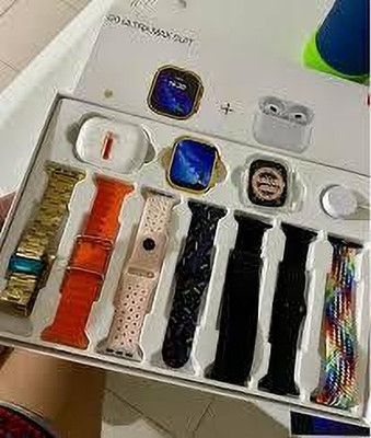 Tiya Traders I20 AMAZING BOOM COMBO Touch Watch Golden with 6 Strap Extra and 1 TWS Smartwatch(Multicolor Strap, Free Size)