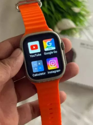Techfly T800 Smartwatch , Calling Smartwatch With Bluetooth Technology Smart Band Smartwatch(Orange Strap, Free Size)