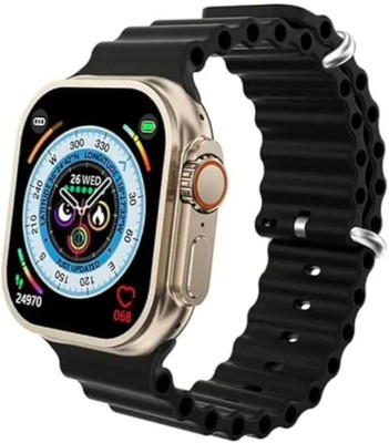 cm enterprises HW8 Ultra / iWatch Ultra Clone Smartwatch(Black Strap, 49)