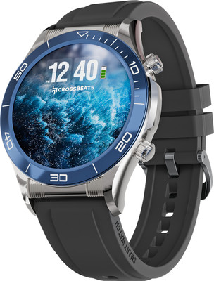 CrossBeats Monarch Ultra Smartwatch(Silver Blue Strap, Free Size)
