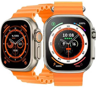 Geo SPORTS T800 Series 8 Ultra Smart Watch HD 1.99 Inch Display Smartwatch(Orange Strap, free size)