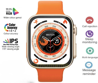 Smart Fitness Ocean Band Ultra Smartwatch With luetooth Calling Smartwatch(Orange Strap, Free)