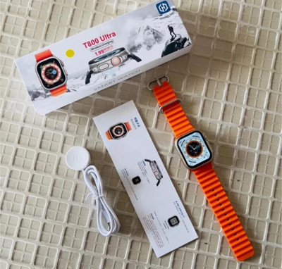 OEEBI Watch 8 Ultra Unique Design. Wireless Charging Supported Smartwatch(Orange Strap, 49mm)