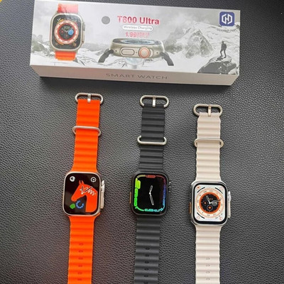 NODA T800 Ultra Smart Watch with Dual Strap Full Screen Waterproof Touch Display Smartwatch(Orange Strap, Free)