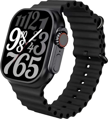 Techio T800 ULTRA BLACK WATCH WITH STRAP BLACK Smartwatch(Black Strap, Free Size)