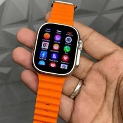 FGMNE T800 ultra Series 8 smart watch with AI assistant, bluetooth calling and fitness Smartwatch(Orange Strap, Free Size)