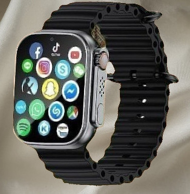 BEST BOOST T800 Ultra Edition smart watch with WiFi GPS SIM card 5G Wireless Charger Smartwatch(Black Strap, Free Size)