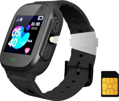 Sekyo S2 Kids Smart Watch with Location, Calling, Parent control, Camera, Safety Smartwatch(Black Strap, Parental Control SIM Calling Real-time GPS Tracking SOS Alerts)