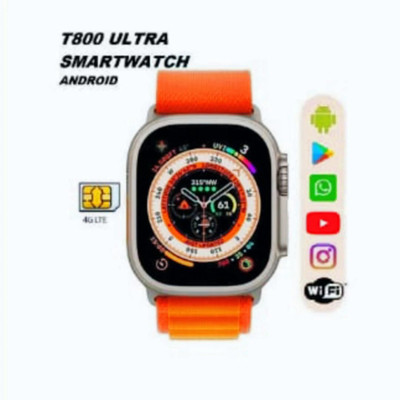 Wrixty T800 SMARTWATCH FOR MEN AND WOMEN Smartwatch(ORANGE Strap, Free Size)