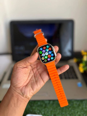 RLS T800 / S8 / T900/ T10 ULTRA SMART WATCH 4G T-9 Smartwatch(Orange Strap, Free Size)