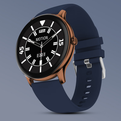 Fire-Boltt Ninja Talk 35.3mm (1.39) Round Bluetooth Calling Metal Body,120 Sports Modes Smartwatch(Copper Blue Strap, Free Size)