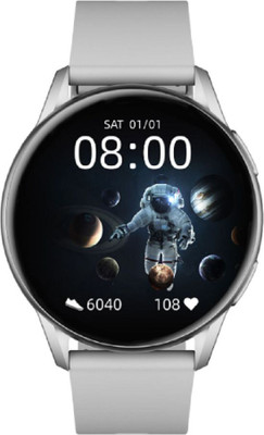 Wrixty F8 Round BT Calling with 25+ New Features Round Watch for Girl Women,MEN Smartwatch(Grey Strap, 1.4 Inch Amoled Sunlight Proof Display)
