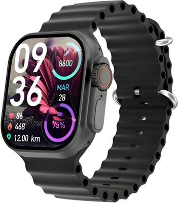 Wrixty T800 Ultra Smart Watch IP67 Waterproof watch Smartwatch(BLACK Strap, Free Size)
