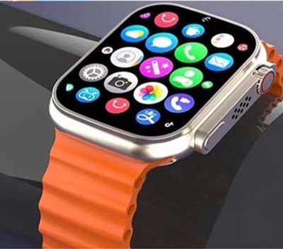Techio T800 ulatr smart watch Smartwatch(Orange Strap, free)
