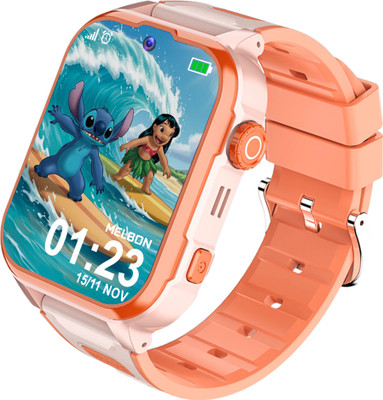 Melbon SafeGuard 4G/5G Smartwatch: GPS Locator, Two-Way Calling, and kidswatch Smartwatch(Orange Strap, Free Size)