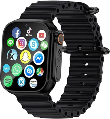 Tinfo T800 Ultra Honeycomp Edition smart watch with WiFi GPS T800 4G S8 Sim Card Smartwatch(Black Strap, Free Size)