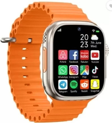 TechElectro T800 Ultra smart watch1 Smartwatch(Orange Strap, Free Size)