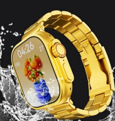 Woonk S9 Ultra Golden Watch with Two strap Wireless charger and Bluetooth calling Smartwatch(Gold Strap, Free Size)