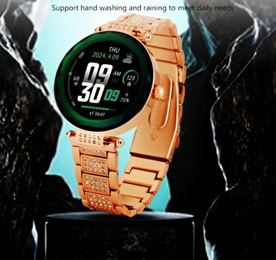 MELZRON Generation 17 Golden Smartwatch AMOLED Touchscreen Bluetooth Calling Sports Men Smartwatch(Golden Strap, Freesize)