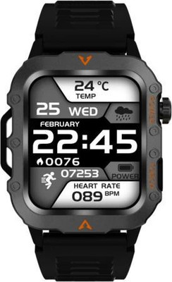 TechBox Q11 HD Display Bluetooth Calling with SpO2, Metallic finish With Flash Smartwatch(Black Strap, Free)