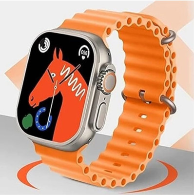 Techio T800 smart watch ultra Smartwatch(ORANGE Strap, FREE)