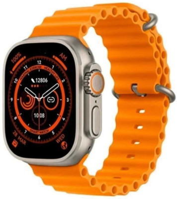 TechElectro S 8 Bluetooth Calling Function Smartwatch Fitness & Outdoor Smartwatch(ORANGE Strap, FREE SIZE)