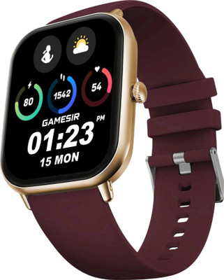 GameSir Bluetooth Calling Smartwatch Metal Body, 120+ Sports Modes, Voice Assistant,IP67 Smartwatch(maroorn Strap, Free Size)