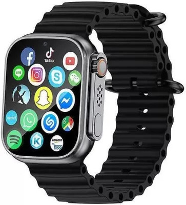 VISHAL T800 Ultra Smart Watch & Wireless Charger Smartwatch(BLACK Strap, Free Size)