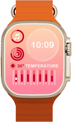 I Kall W7 2.19 Inch Display With Bluetooth Calling Smartwatch(Orange Strap, Free size)